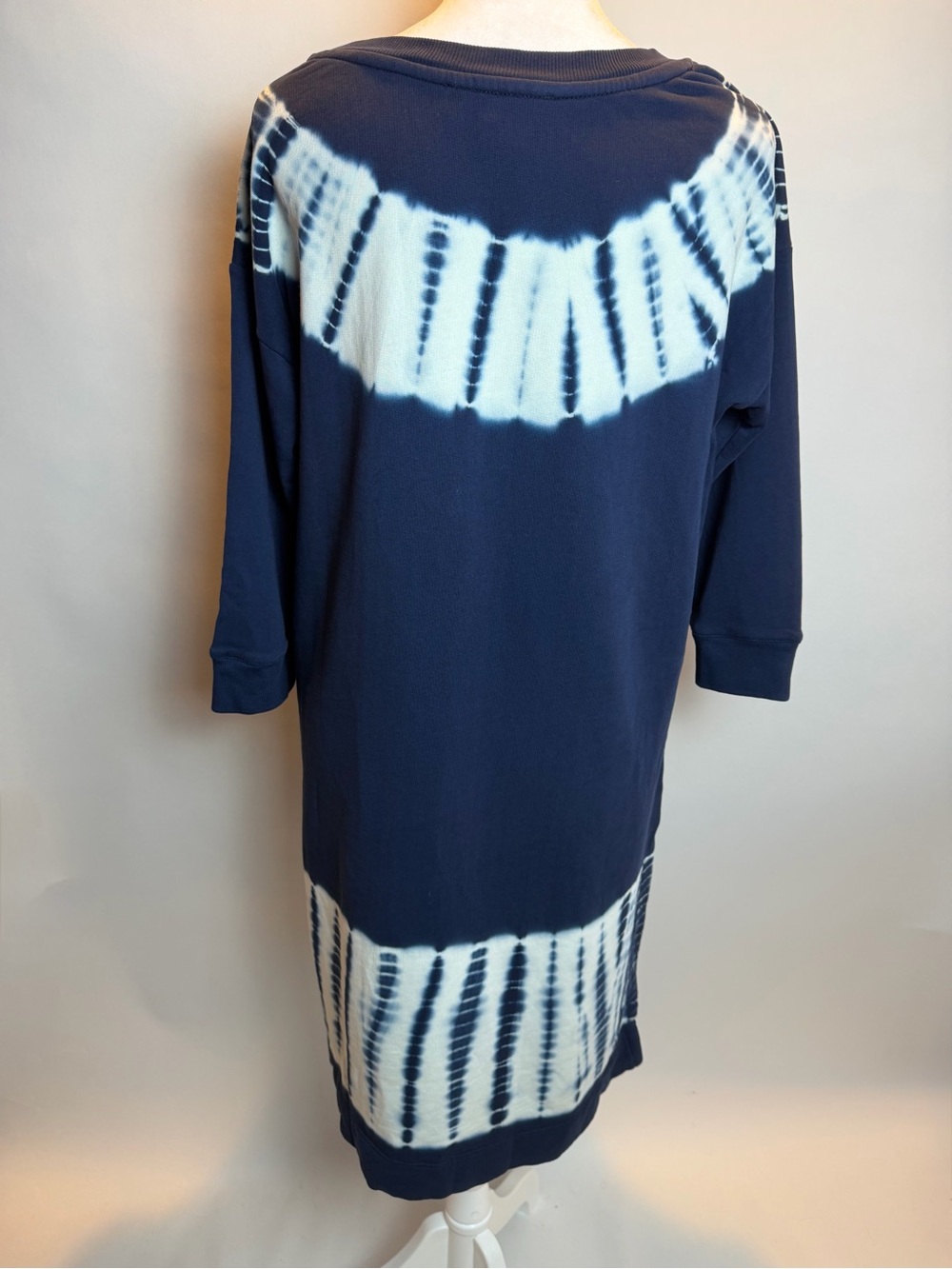 Navy Tie-Dye Yoke & Hem Tunic Dress - Picture 10 of 14